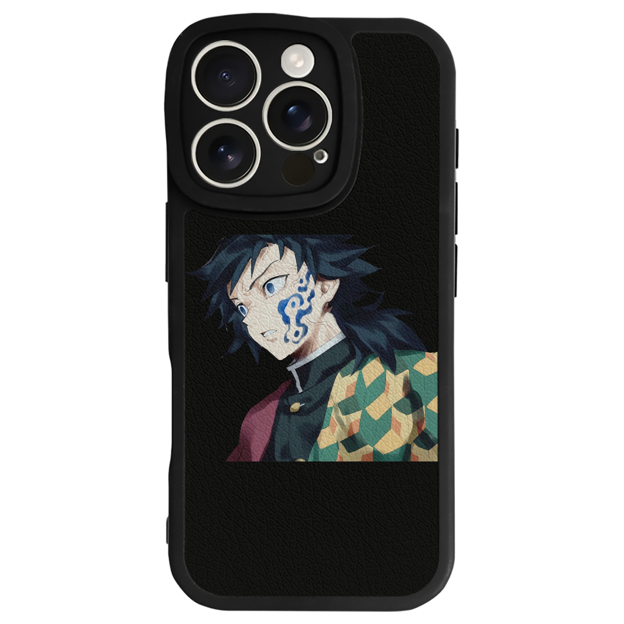 （画像用） 鬼滅の刃（きめつのやいば）水柱-冨岡 義勇／とみおか ぎゆう Tomioka Giyuu 【iPhone 16シリーズ対応】シリコンスマホケース（レザー調） 材質：シリコン